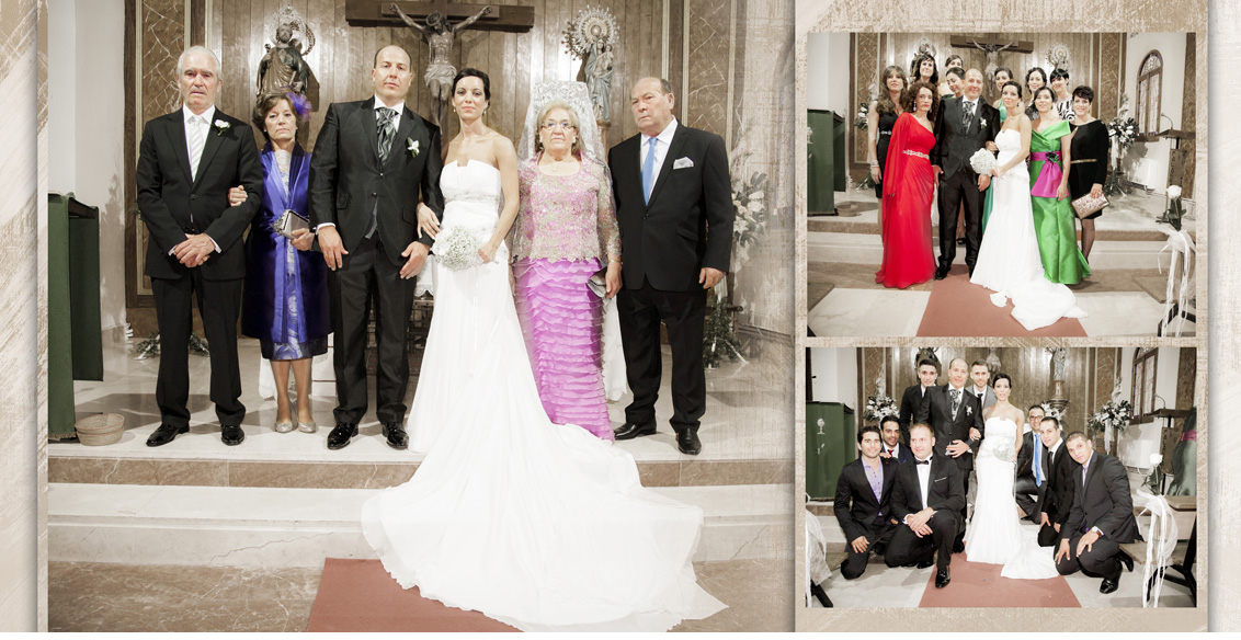 Reportaje Boda Juan Manuel y Noemí, collage fotografías boda ceremonia