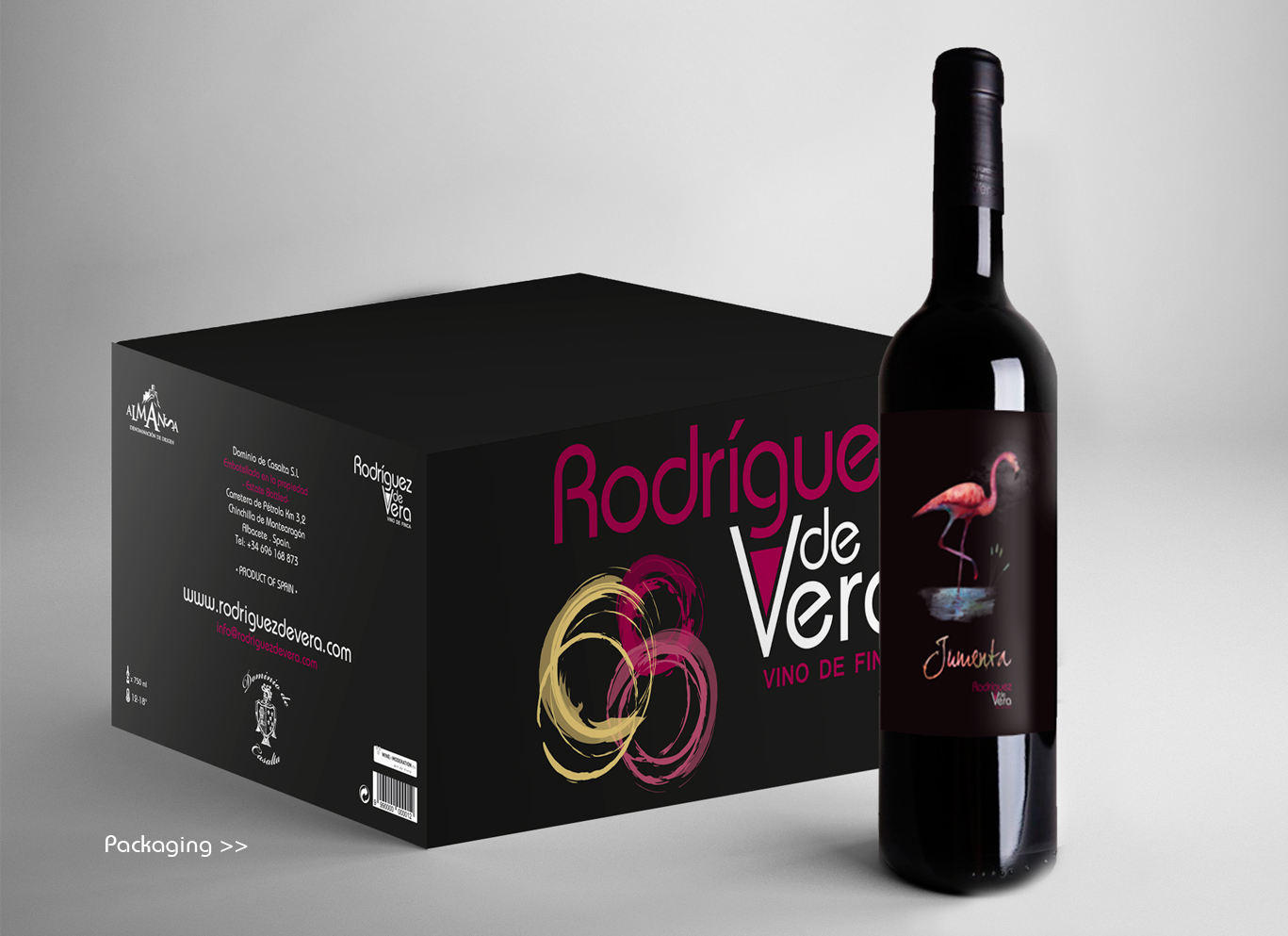 Diseño gráfico Albacete, packaging albacete, diseño packaging, diseño packaging vino, Rodríguez de Vera