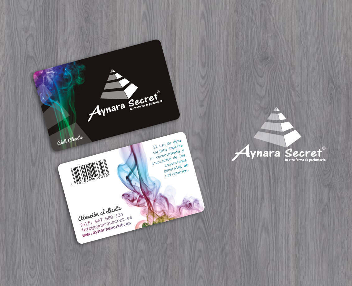 Diseño grafico albacete e impresión de tarjetas PVC Aynara Secret