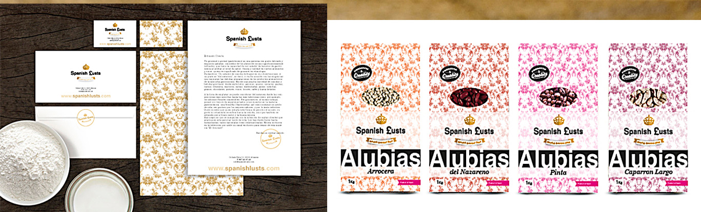 Diseño gráfico Albacete, diseño papelería corporativa, diseño de packaging, packaging para productos de Spanish Lusts
